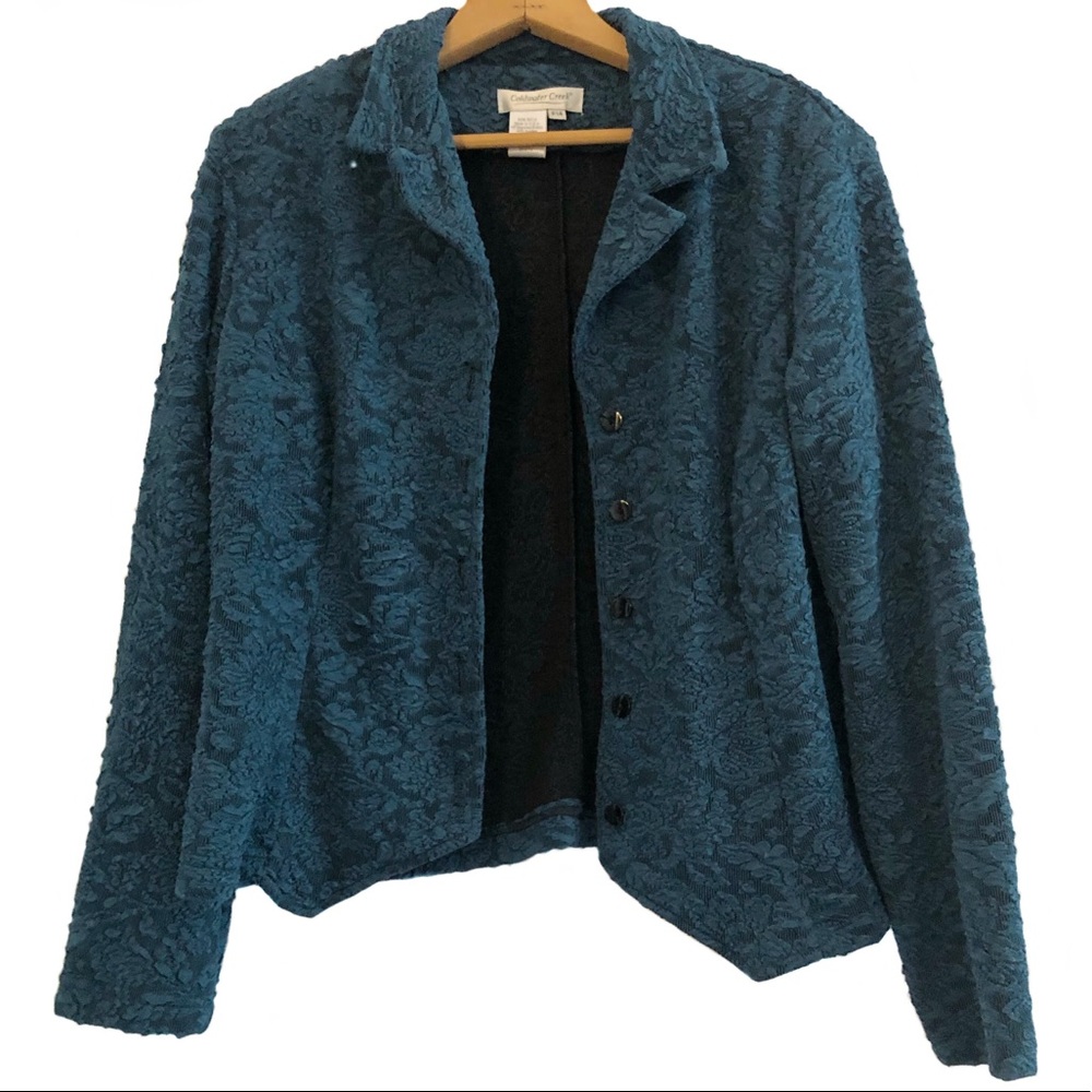 Vintage Coldwater Creek Floral Textured Blazer